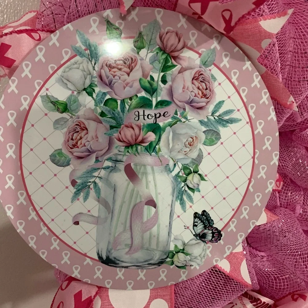 Item80Breast Awareness’s Wreath Support a family or friend Cancer Breast Wreath